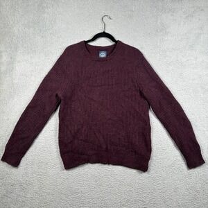 VTG Cambridge Dry Goods Mens M Lambswool Blend Knit Sweater Burgundy Grandpacore